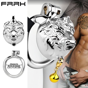 Cage de chasteté masculine en métal en forme de tête de taureau avec trou d'urination, verrou de chasteté pour l'abstinence, jouet d'entraînement SM pour adultes, vente en gros - Product Image 1