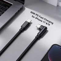 Cantwell – câble USB Type C coudé, 90 degrés d'angle latéral, 60W, pour samsung