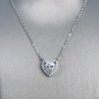 Mlluki Moissanite – pendentif en forme de cœur pour femmes, en argent Sterling 925, 0.8 Ct, accessoires de collier minimalistes à la mode