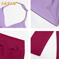 Ensemble de yoga 2 pièces ultra doux pour femme, style Y2K, avec haut dos nu sans couture et leggings capri taille haute sculptants, pour la gym et l'entraînement