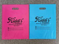 Sac à provisions avec nom de marque personnalisé, logo personnalisé imprimé, boutique, emballage de vêtements, sacs en plastique à poignée découpée