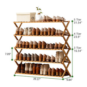 DU'S-<span class=keywords><strong>Zapatero</strong></span> de bambú de cinco capas, recibidor de entrada, armario, sala de estar - Product Image 2