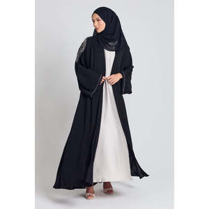 Abaya aperta di lusso con <span class=keywords><strong>motivi</strong></span> a mosaico in cristallo impreziositi <span class=keywords><strong>abiti</strong></span> <span class=keywords><strong>da</strong></span> <span class=keywords><strong>sera</strong></span> - Product Image 2
