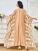 Robes d'été 2026 PROMISTAR élégantes pour femmes, sans manches, ornées de diamants, en polyester, longueur cheville, motif géométrique arabe, pour l'Aïd