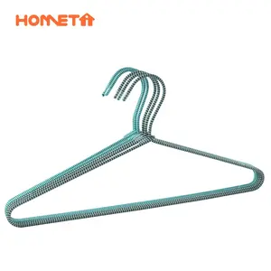 Factory Wholesale Durable and Stylish Closet Solution Fabric Wrapped Metal Hangers for Clothes Coats