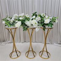 Centres de table de mariage en métal doré, supports pour fleurs, pour décorations de table