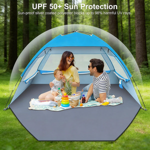 Tente de plage pliable ultralégère en fibre de verre DAVY AZP010, abri d'été pop-up pour l'extérieur, 3000+ mm, imperméable, deux chambres, livraison immédiate - Product Image 3