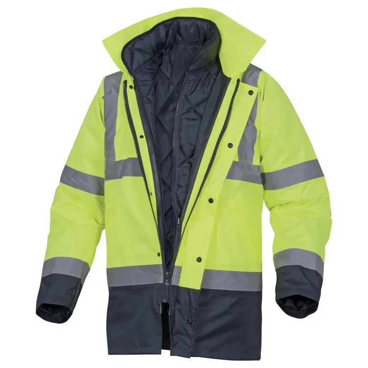 תנועה חורף Safetywear בגדי גבוהה Workwear מפציץ היי vis עבודה בטיחות מעיל גברים של מעיל רעיוני נראות גבוהות