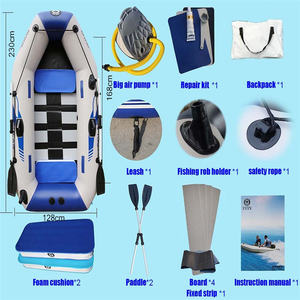 Kayak inflable Solar marino para <span class=keywords><strong>3</strong></span> <span class=keywords><strong>personas</strong></span>, 230 CM, PVC, canoa, pesca, deportes acuáticos, fondo de madera - Product Image 5