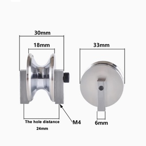 Soporte de polea de 33*18mm con orificio de fijación de 24 mm para arco de alambre trenzado cromado pulido HRC65 - Product Image 1