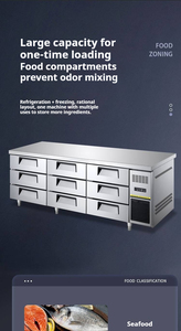 NUELEAD NE-923 Equipo de Refrigeración Comercial de 80CM, Refrigerador Comercial de Acero Inoxidable de 500L con Nueve Cajones Bajo Mostrador - Product Image 5