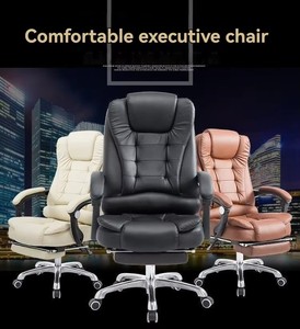 <span class=keywords><strong>Sedia</strong></span> da Ufficio Ergonomica in Pelle con Schienale Alto e Poggiapiedi, Girevole, per Manager e Dirigenti - Product Image 1