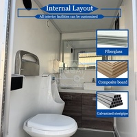 Offerta Speciale: Rimorchio Bagno Mobile a 2 Postazioni con Asse Singolo, WC Portatile con Urinale e Lavandino per Eventi all'Aperto e Cantieri Edili