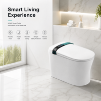 Toilette bidet électrique allongée intelligente avec chasse d'eau automatique, télécommande, siège chauffant et raccordement S-Trap/P-Trap