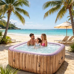 Nuevo <span class=keywords><strong>Jacuzzi</strong></span> <span class=keywords><strong>Inflable</strong></span> Portátil de PVC, Bañera de Hidromasaje Cuadrada para Uso en Interiores y Exteriores - Product Image 1