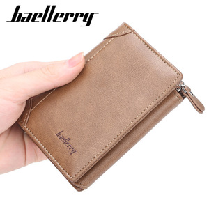 กระเป๋าสตางค์แบบสั้นสำหรับผู้ชายแบรนด์ Baellerry สีกาแฟ ช่องใส่บัตรหลายช่อง กระเป๋าใส่เหรียญแบบมีซิป ใช้ได้ทุกวัน - Product Image 1