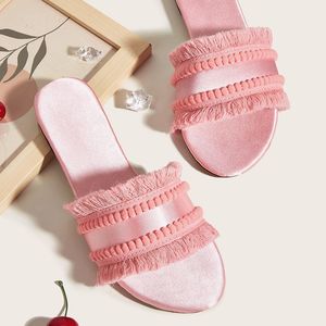<span class=keywords><strong>Sandali</strong></span> <span class=keywords><strong>lilla</strong></span> in raso all'ingrosso all'ingrosso diapositive scarpe nappa pantofole da esterno scarpe <span class=keywords><strong>sandali</strong></span> con nappe per le donne scarpe Casual per le signore - Product Image 4