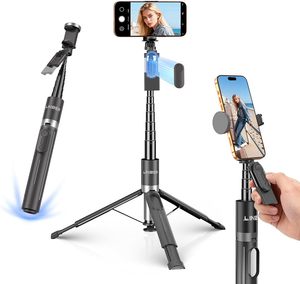 K60 Selfie Stick Portable <b>Stand</b> One-Touch Ground Deployment Tripod Wind-Resistant and Stable Dual-tube Compound Tripod - Product Image 1
