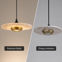 Lampe suspendue UFO en marbre naturel et aluminium, design italien, avec capteur de mouvement, pour chambre à coucher, chevet, entrée, couloir