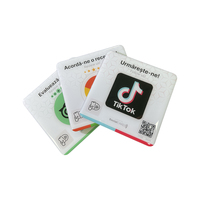 Impression personnalisée de codes QR dynamiques, avis Google, étiquettes NFC en verre, acrylique, époxy, 80/100/120 mm, autocollants pour menu de table RFID