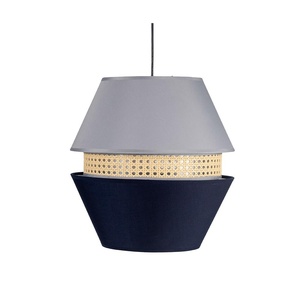 โคมไฟแขวนสามดวงพร้อมขั้วหลอด E27 ขนาด 35x35 ซม. สีฟ้าและสีเทา ให้แสงสว่างและตกแต่งพื้นที่ที่ทันสมัย - Product Image 1