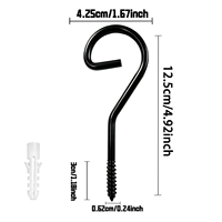Crochets de suspension robustes en métal noir pour pots de fleurs, mangeoires à oiseaux, lanternes, carillons éoliens, décoration de jardin extérieur