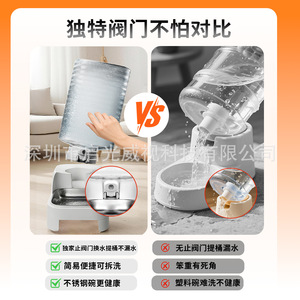 Distributeur automatique de nourriture pour animaux de compagnie, avec distributeur d'eau, grande capacité, pour chats et chiens, alimentation programmée, conception détachable, prise US - Product Image 3
