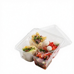 Boîtes d'emballage pour fruits en PET transparent recyclable à 4 compartiments pour tomates cerises pâtisserie - Product Image 3