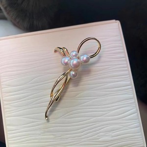 Broche de luxe de grande marque, style bien-être, en perles d'eau douce naturelles de Zhuji, plaqué or 14 carats, style multi-perles, populaire et tendance - Product Image 1