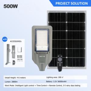 300w 500w energia solare lampioni con palo per la vendita solare luci stradali 40w 160w per giardino giardino <span class=keywords><strong>casa</strong></span> del villaggio - Product Image 6