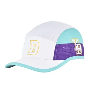 Oem diseño personalizado logotipo bordado 7 paneles gorra deportiva ligera curvada deportes correr Camper sombrero láser agujeros gorra de béisbol