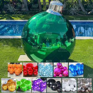 Blow up Mirror Balls Wholesale Large Green Christmas Party Decor Reflective Colorful Shine Inflatable Sphere <b>Balloons</b> <b>Customized</b> - Product Image 1