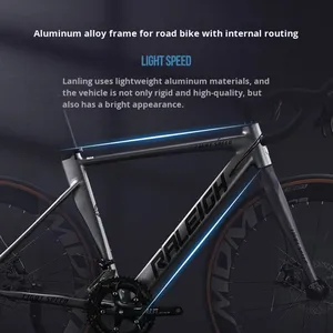 Bicicleta de Carretera Lanling 700C, Antiviento, de Competición, 18 Velocidades, Manillar con Freno de Disco Hidráulico, Horquilla de Aleación de Aluminio con Suspensión, Bicicleta de Velocidad Variable - Product Image 3