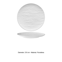 Assiette à dessert blanche Erosion 21 cm effet pierre en porcelaine M1934