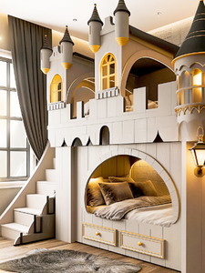 Etagenbetten für Kinder, Schlossbett für Kinder, Maßgeschneidertes Design für Kinderzimmer, Themenhotel und Ferienwohnung - Product Image 2