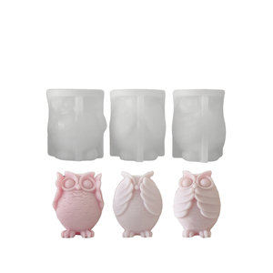3D lindo búho silicona resina vela molde DIY jabón aromaterapia decoración del hogar <span class=keywords><strong>no</strong></span> escuches <span class=keywords><strong>No</strong></span> mires <span class=keywords><strong>No</strong></span> <span class=keywords><strong>hables</strong></span> pastel herramientas - Product Image 1