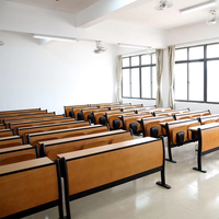 Mobilier de bureau et chaise durables pour les écoles supérieures Chaise de salle de conférence universitaire en bois pliante avec bureau