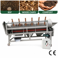 Tamis rotatif anti-colmatage DZJX pour le criblage du compost et du substrat, tamis rotatif à tambour haute efficacité pour les larves de BSF