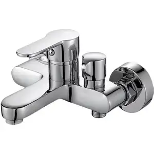 Factory Wholesale Brass Chrome Plated Shower Faucet Single Lever Bathroom Bathtub Tap Double Function Faucets