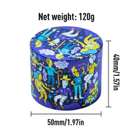 Vente en gros Accessoires pour fumeurs 55mm Nouveau design de broyeur d'épices en métal personnalisé de haute qualité