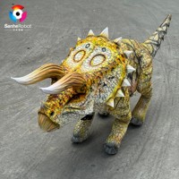 Réplica de Criatura Prehistórica Inteligente para Entretenimiento al Aire Libre, Triceratops Mecánico de Cuatro Patas, Robot Dinosaurio de Tamaño Real