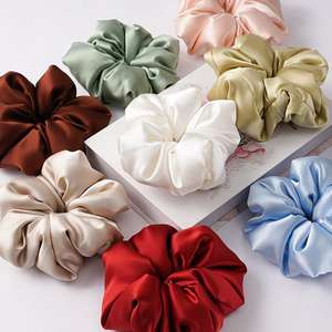 100% 19mm Mulberry Silk <strong>Hair</strong> Tie Oversized Curly <strong>Hair</strong> Accessory Padded Scrunchie Overnight Sleep Large Silk Pillow <strong>Scrunchies</strong> - Product Image 1