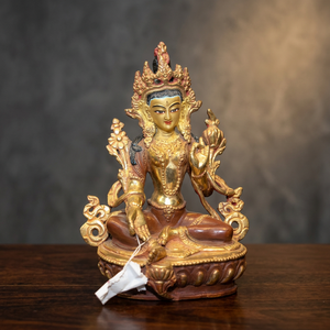 Tara Metal <b>Statue</b>, Temple Altar Detail, Spiritual Altar Decor and Collectible Gift, Handcrafted Detail - Product Image 1