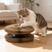 Nouveau jouet pour chat, vente en gros d'accessoires pour chats, grattoir à griffes en carton ondulé, orgue magique avec cloche