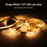 Bande LED COB Pixel Monocouleur CCT à Effet de Chasse, Guirlandes Lumineuses Adressables WS2811 10mm 24V 360 LED/m, Ruban LED SPI à Effet Eau Courante