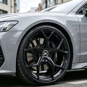Jantes forgées Bku 5x112 pour <span class=keywords><strong>Audi</strong></span> RS4 <span class=keywords><strong>RS6</strong></span> S4 B8 B9 A4 <span class=keywords><strong>A6</strong></span> Allroad Avant Wagon personnalisées 19 20 21 pouces en alliage noir brillant - Product Image 2