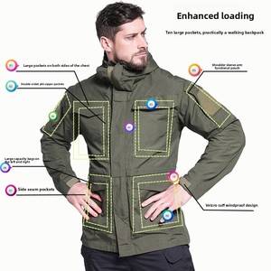 Chaqueta Cortavientos Táctica con Capucha para Deportes al Aire Libre, Estilo Bomber, Resistente al Viento y al Agua, Modelo <span class=keywords><strong>M65</strong></span>, Ropa de Trabajo Rústica con Forro - Product Image 2