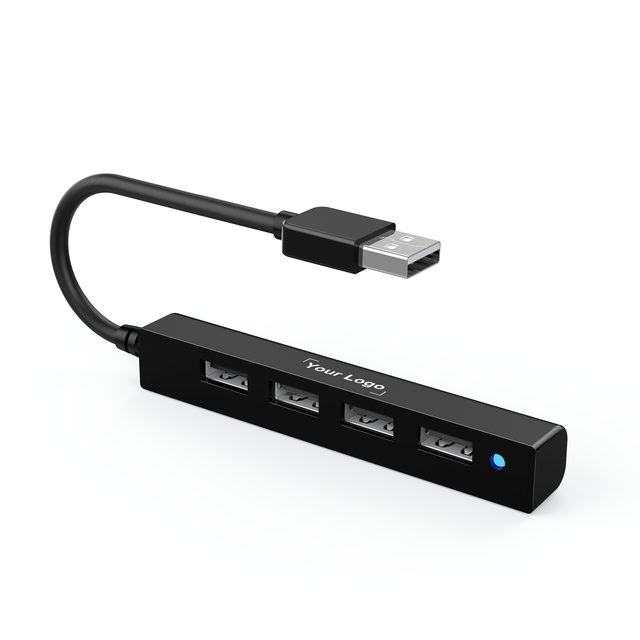 Hot Sale 4-Port USB 2.0 Hub Plug & Play High-Speed Multi-Device Expansion for PC Laptop in Stock