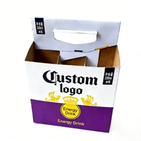 Boîtes en carton ondulé personnalisées avec fenêtre transparente pour l'expédition de boissons en conserve et en bouteille, finition brillante