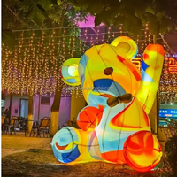 Ours en peluche gonflable géant de 4 m pour la Saint-Valentin, idéal pour les festivals en plein air, les centres commerciaux et la vente au détail
